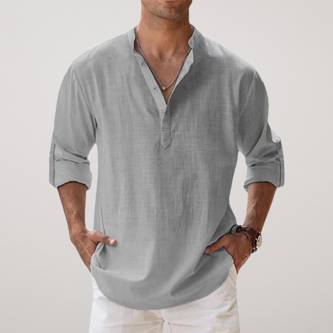 Milan™ | Stilfuld Knaplukket Henley Skjorte