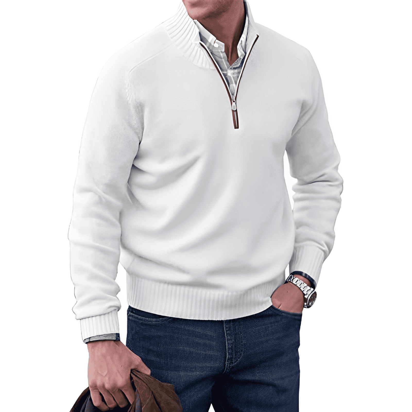 William | Luksuriøs Cashmere Trøje med Lynlås – Tidløs Elegance & Komfort