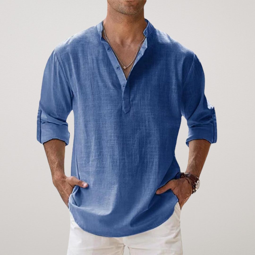 Milan™ | Stilfuld Knaplukket Henley Skjorte