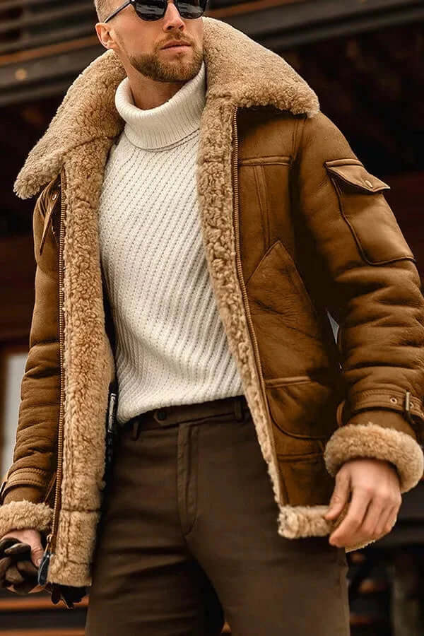 Jeppe™ | Læderjakke med Shearling-for