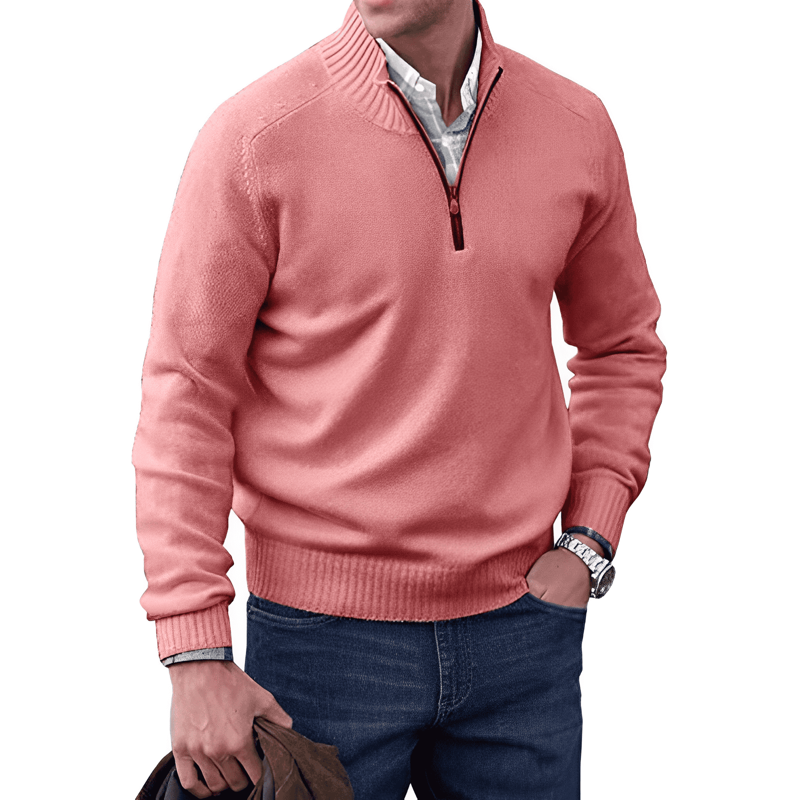 William | Luksuriøs Cashmere Trøje med Lynlås – Tidløs Elegance & Komfort