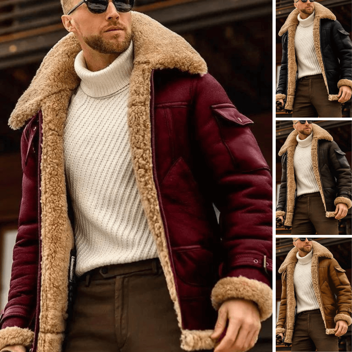 Jeppe™ | Læderjakke med Shearling-for