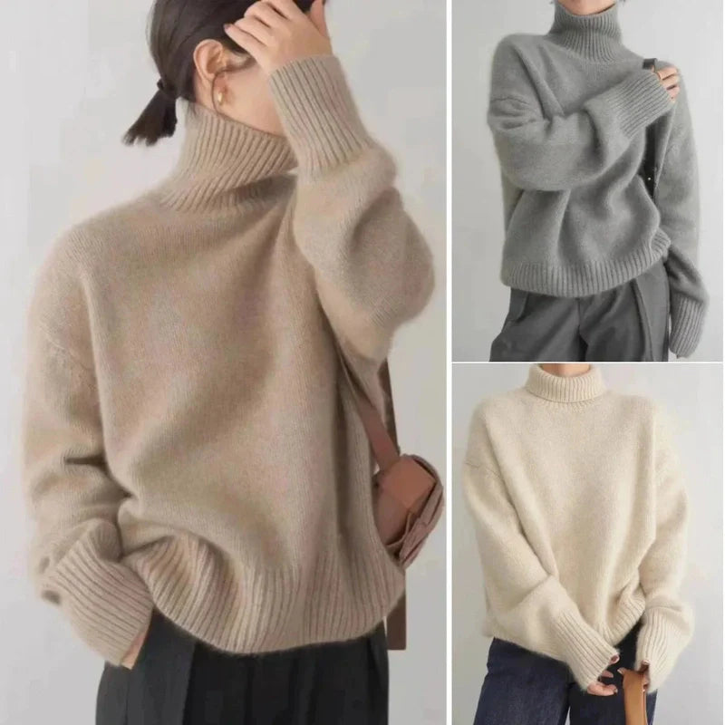 Camille - Turtleneck Cashmere Loose Sweater