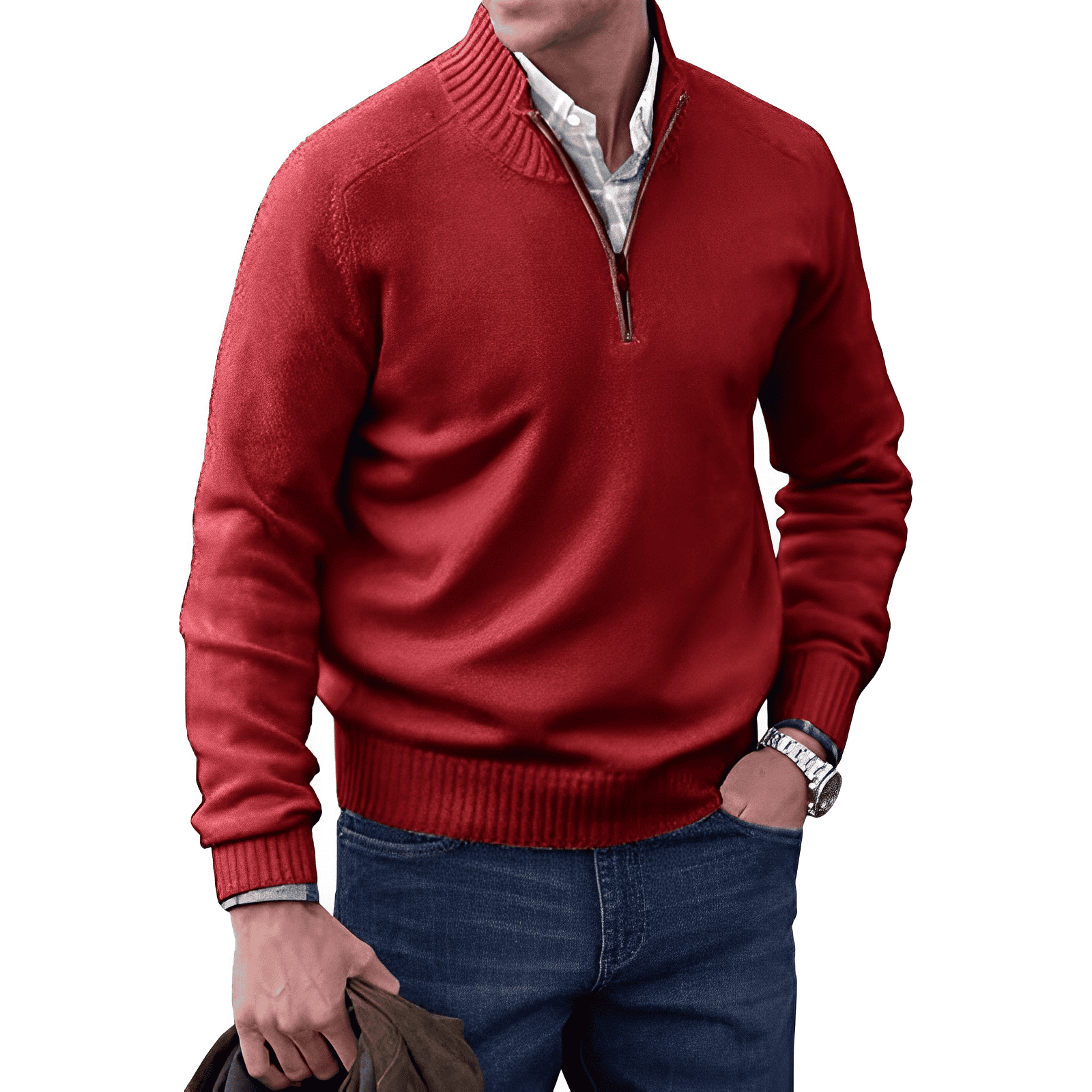 William | Luksuriøs Cashmere Trøje med Lynlås – Tidløs Elegance & Komfort