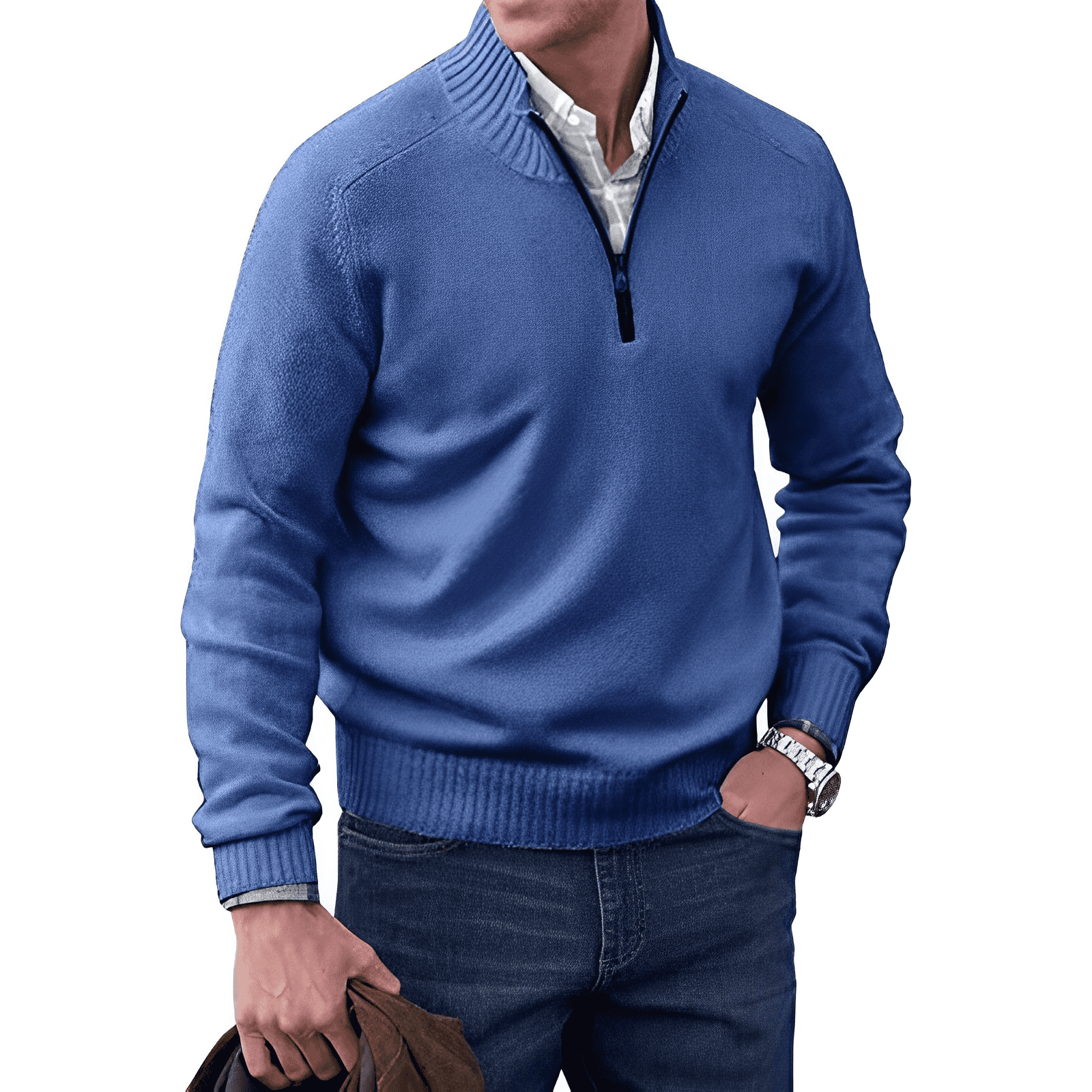 William | Luksuriøs Cashmere Trøje med Lynlås – Tidløs Elegance & Komfort